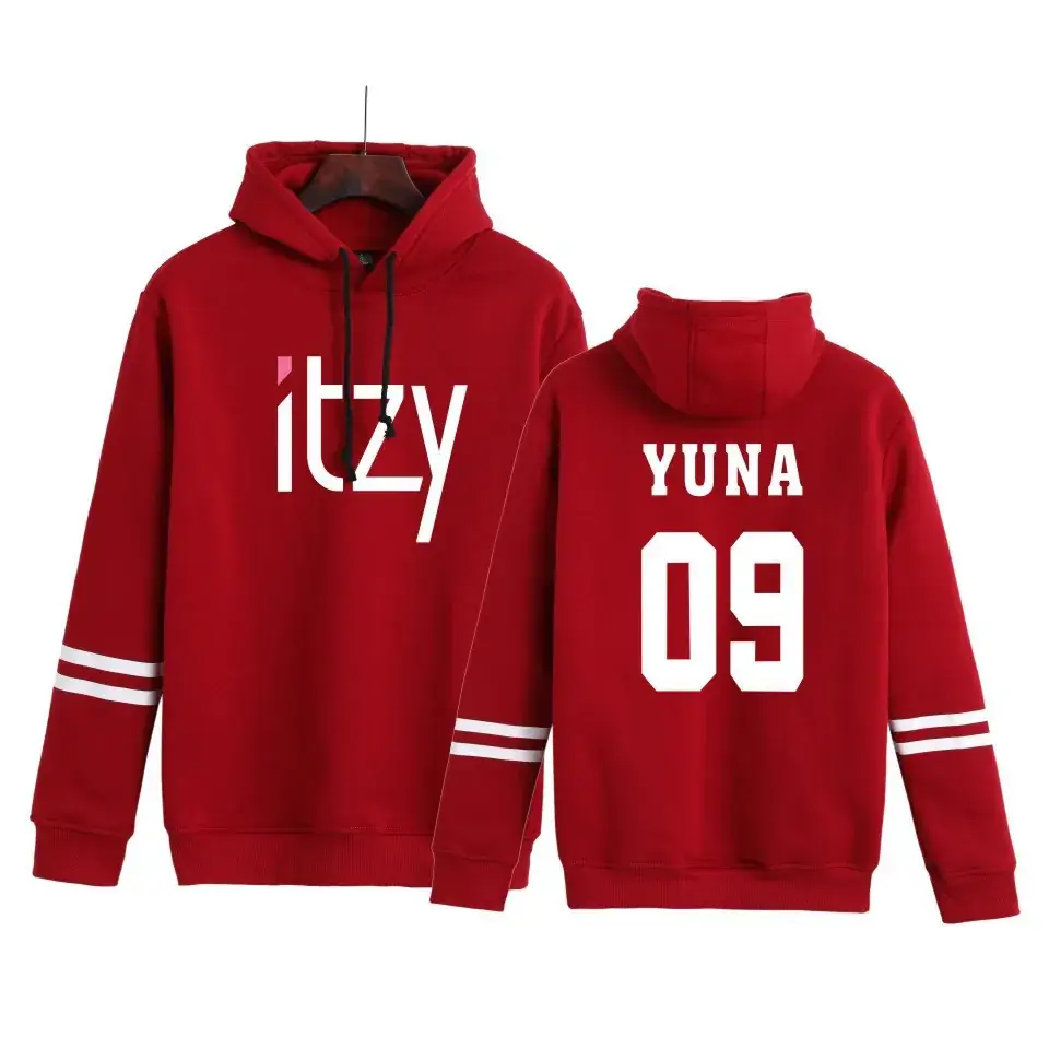 Red Hooded Sweatshirt Set Itz Chaeryong05 Plus Size - Image 12
