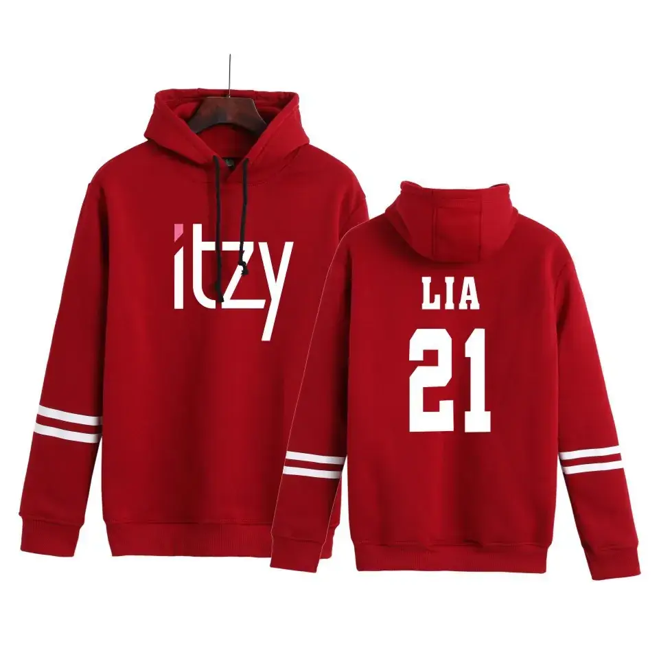 Red Hooded Sweatshirt Set Itz Chaeryong05 Plus Size - Image 20