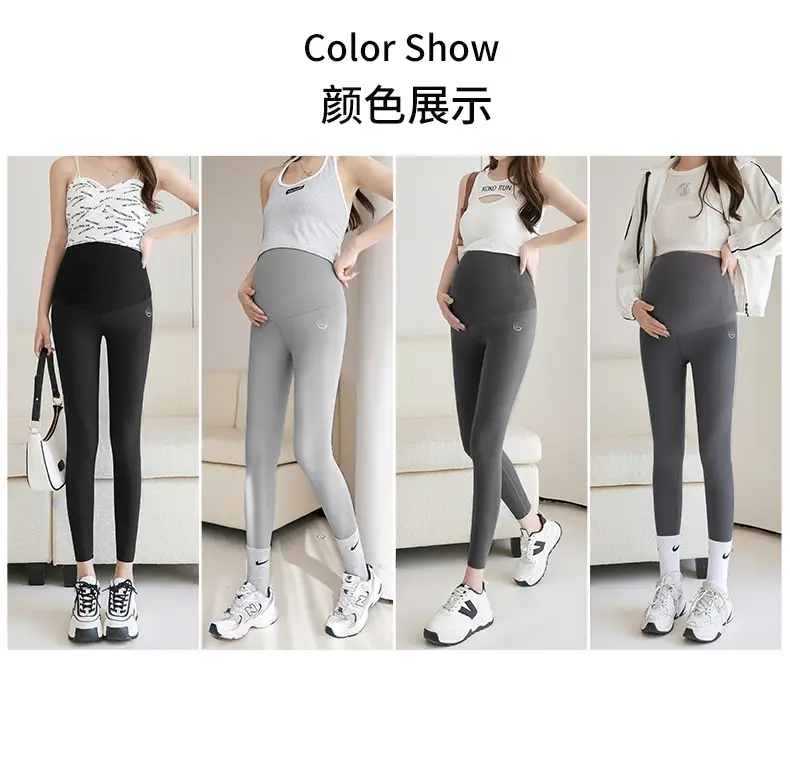 Pregnant Women's Warm Honeycomb Leggings Gray — feature 17