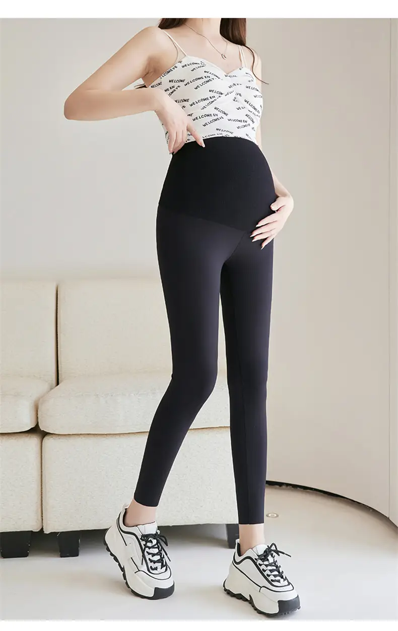 Pregnant Women's Warm Honeycomb Leggings Gray — feature 22
