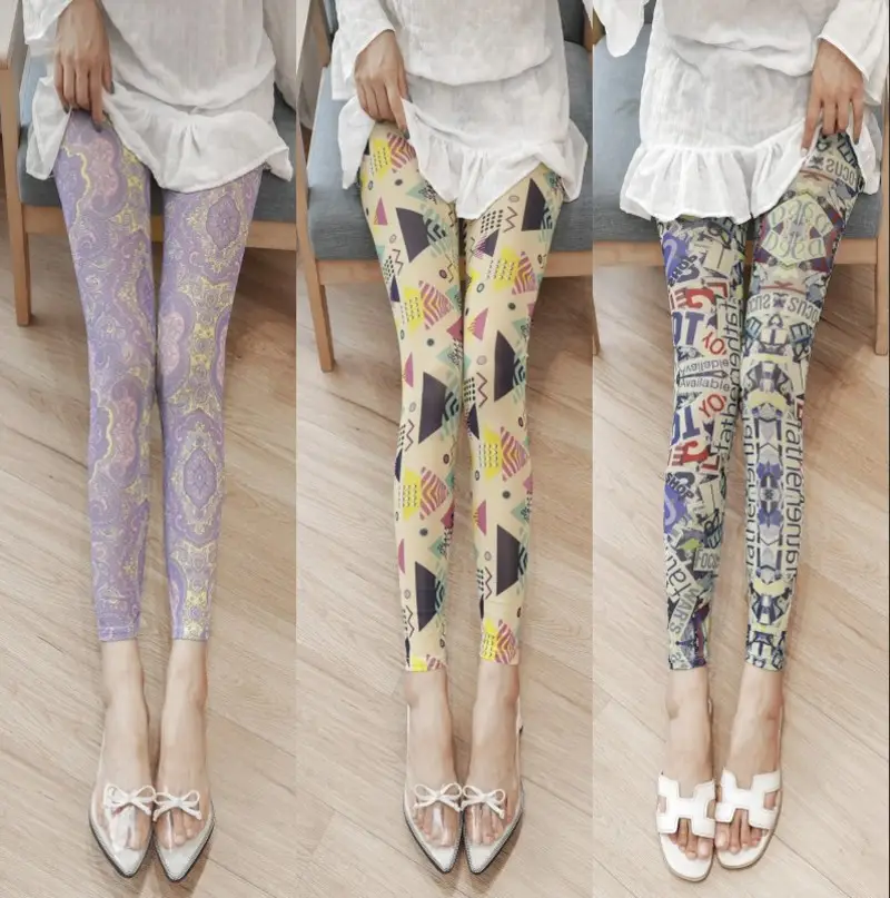 Women's Mesh Ice Silk Leggings Sunscreen Slim Fit - Image 23