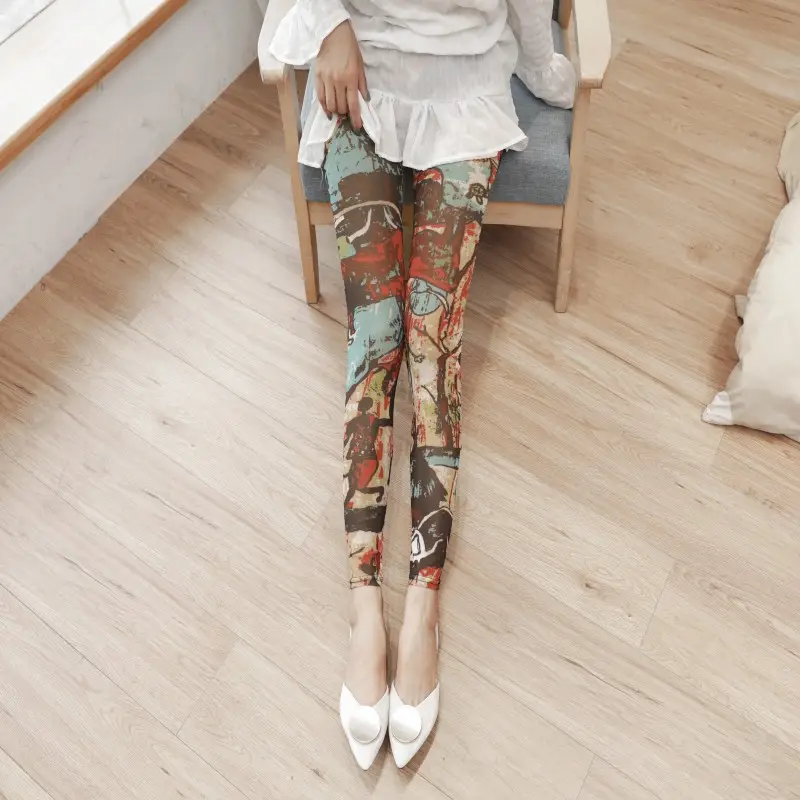 Women's Mesh Ice Silk Leggings Sunscreen Slim Fit - Image 5