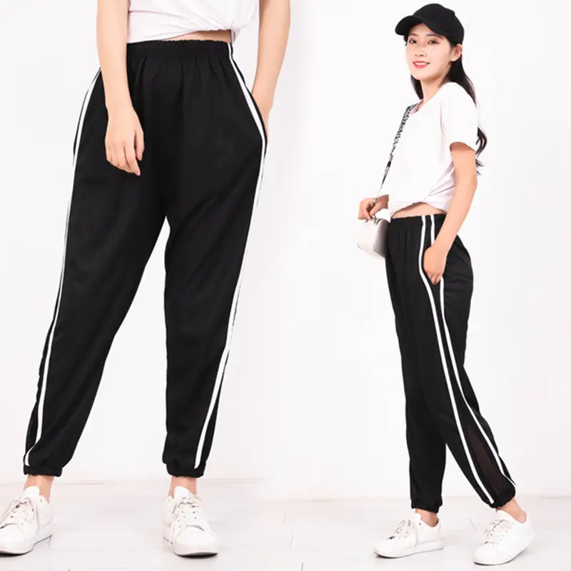 Women's Black Mesh Wide Leg Pants Summer High Waist - Image 5