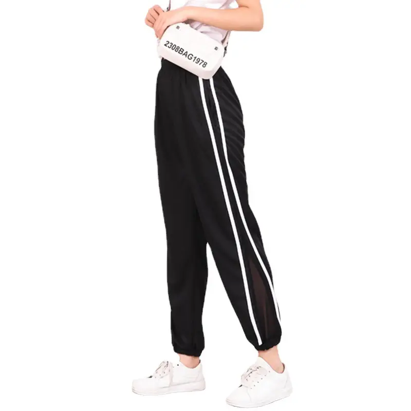 Women's Black Mesh Wide Leg Pants Summer High Waist - Image 6