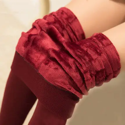 Fleece Lined Thick Green Leggings Winter Warmth - Image 9