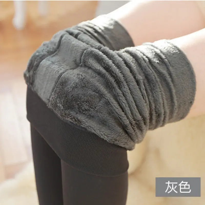 Fleece Lined Thick Green Leggings Winter Warmth - Image 2