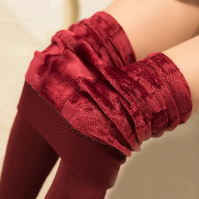 Fleece Lined Thick Green Leggings Winter Warmth - Image 4