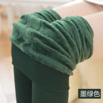 Fleece Lined Thick Green Leggings Winter Warmth - Image 5