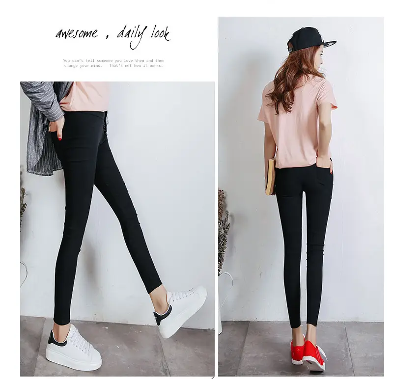 2020 Korean Style Slim Fit Black Leggings Women — feature 12