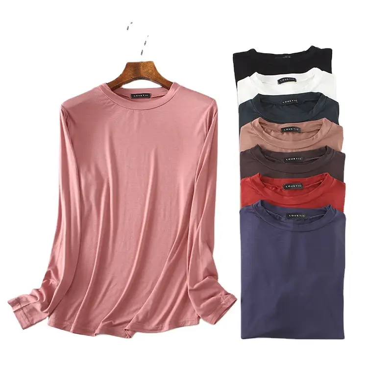 Women's White Half Collar T-Shirt Solid Color