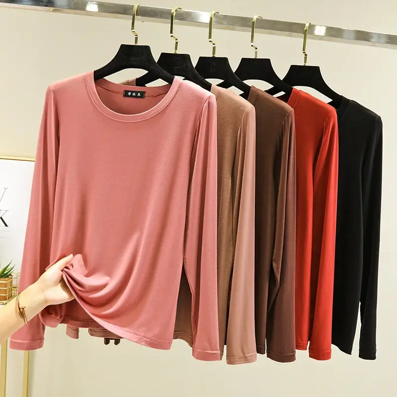 Women's White Half Collar T-Shirt Solid Color — feature 3