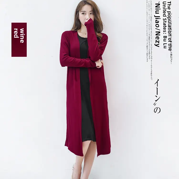 Women's Long Sleeve Sunscreen Cardigan Coat Navy Blue - Image 12