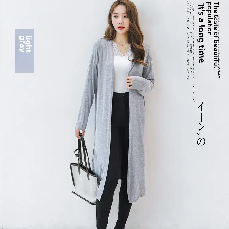 Women's Long Sleeve Sunscreen Cardigan Coat Navy Blue - Image 5
