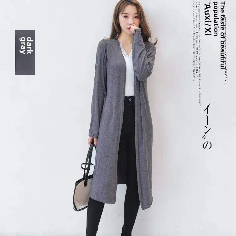 Women's Long Sleeve Sunscreen Cardigan Coat Navy Blue - Image 8