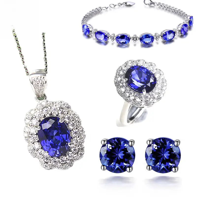 Blue Crystal Gemstone Bracelet with Clasp