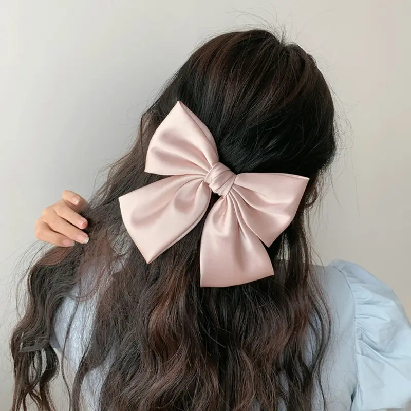Korean Style Pink Bow Hairpin for Women - Image 9