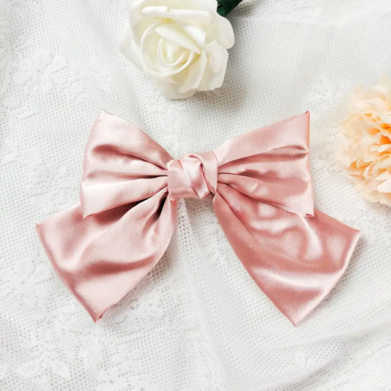 Korean Style Pink Bow Hairpin for Women - Image 7