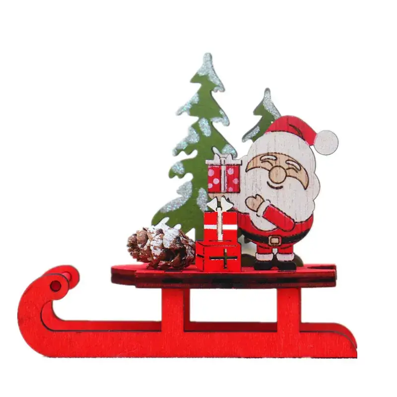 New Christmas Decor Wooden Deer Pull Cart Ornament - Image 5