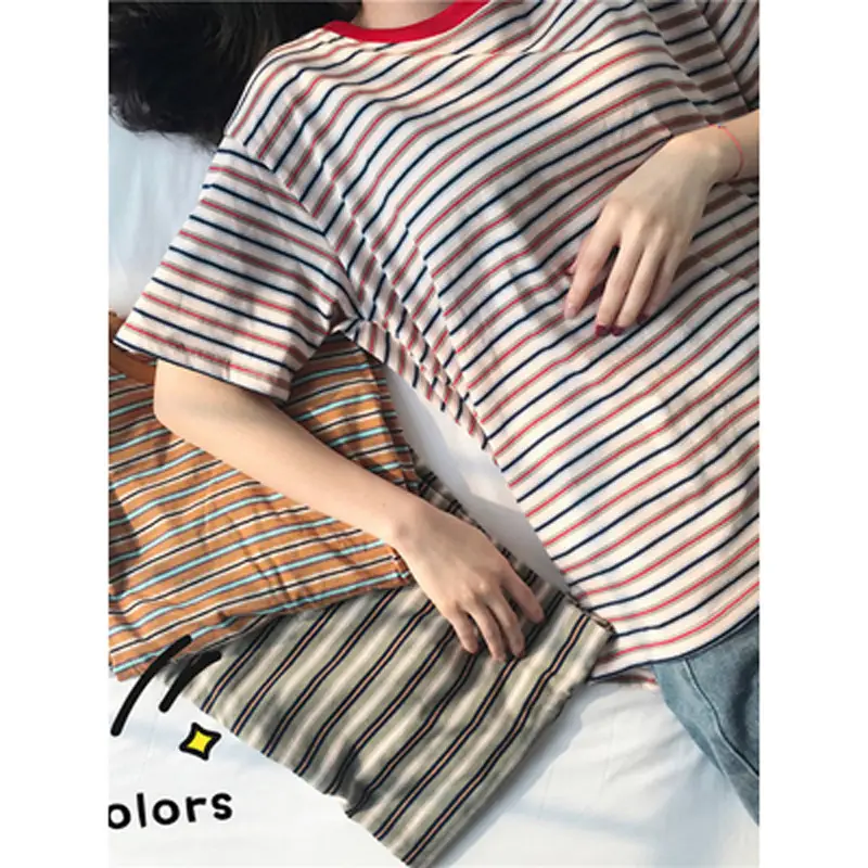 Women Striped Short Sleeve T-Shirt Summer 2020 - Image 10