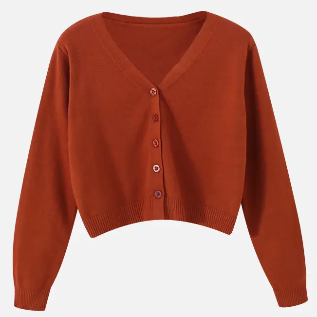 Women Korean Style V-Neck Knitted Sweater Small - Image 10