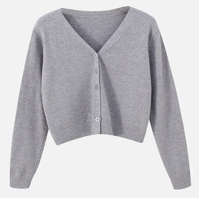 Women Korean Style V-Neck Knitted Sweater Small - Image 3