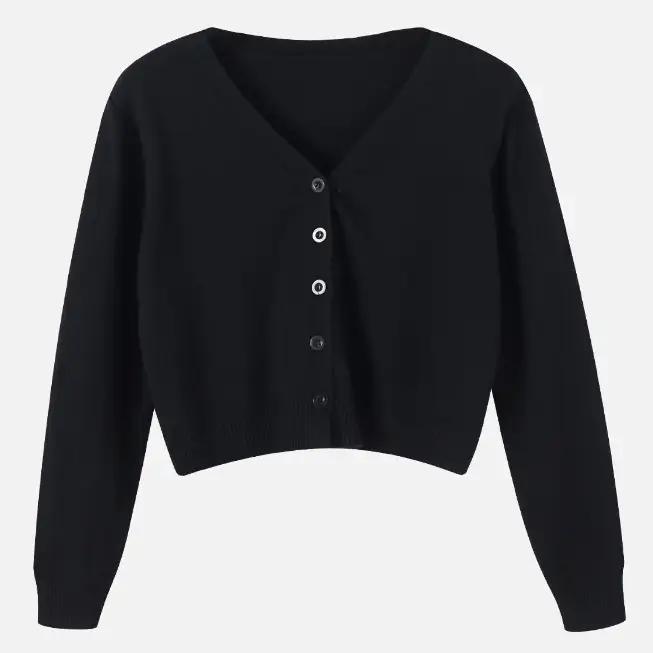 Women Korean Style V-Neck Knitted Sweater Small - Image 5