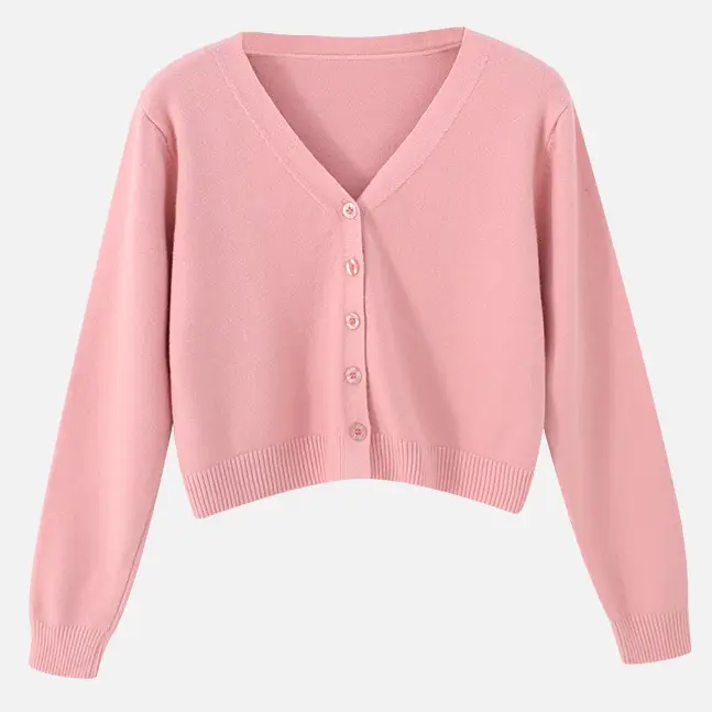 Women Korean Style V-Neck Knitted Sweater Small - Image 6