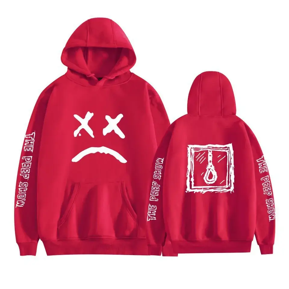 Lil Peep Street Hooded Sweatshirt Black Angels Protect Me Print