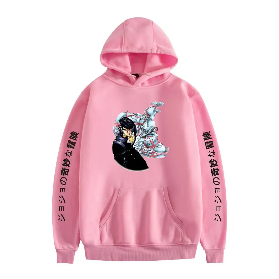 Men's Pink JOJO Hoodie with Anime Design - Image 16