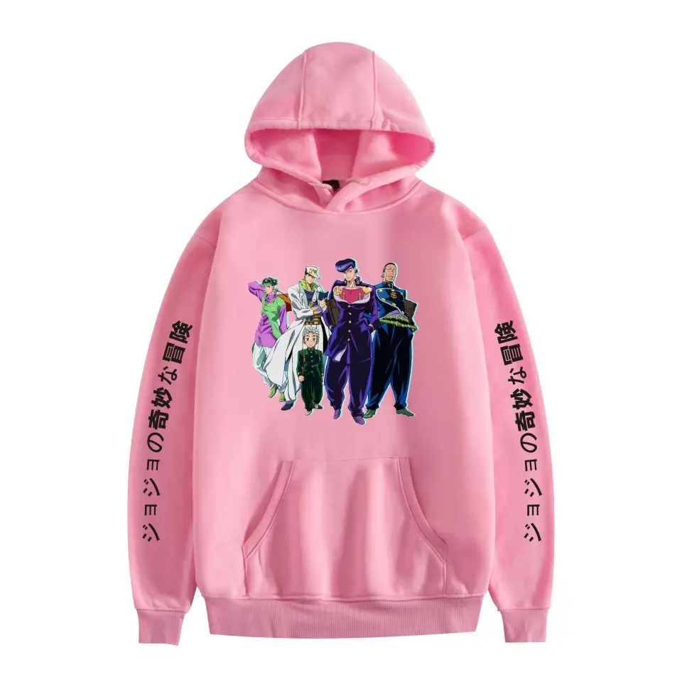 Men's Pink JOJO Hoodie with Anime Design - Image 34