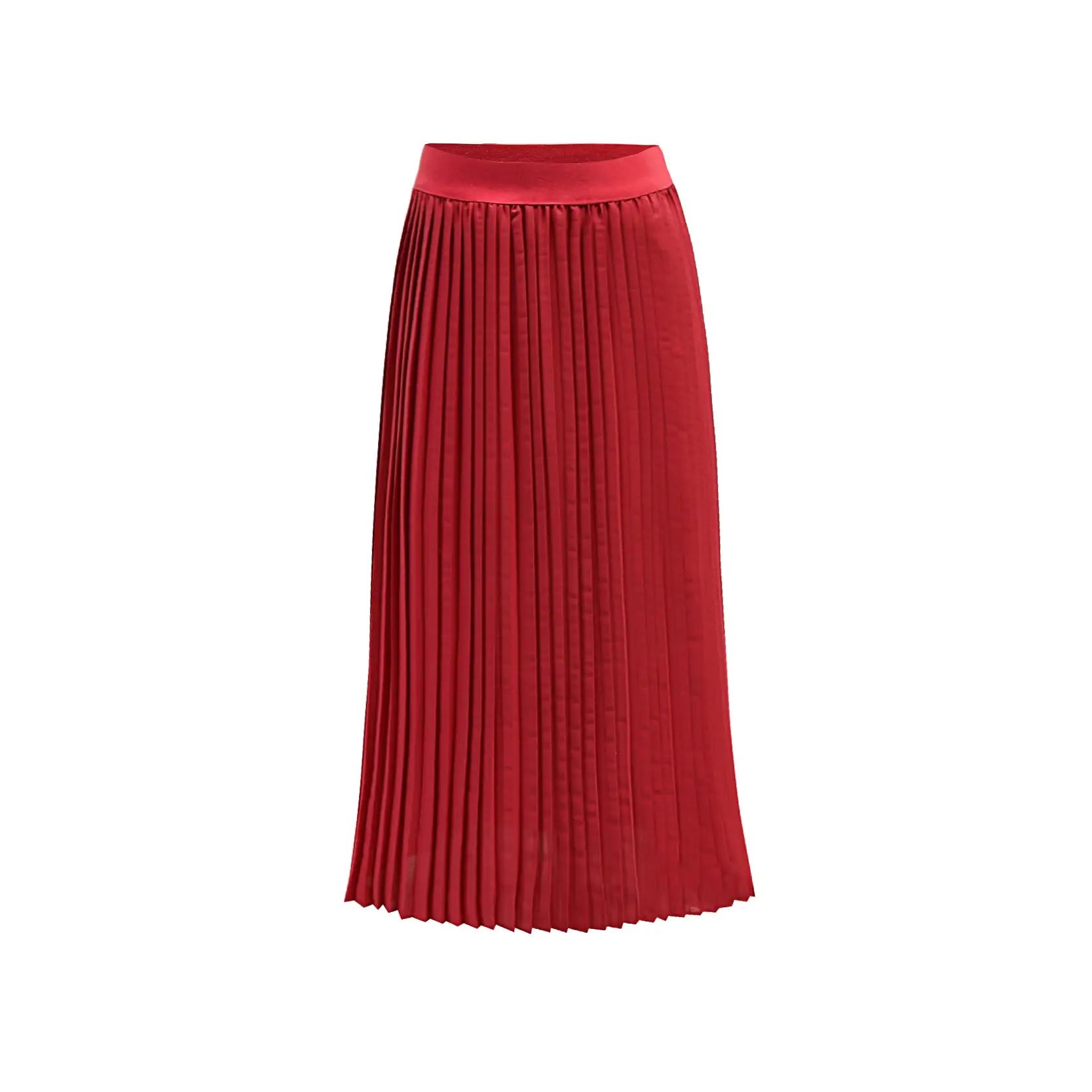 8889# New Chiffon Pleated Skirt White Mid Length