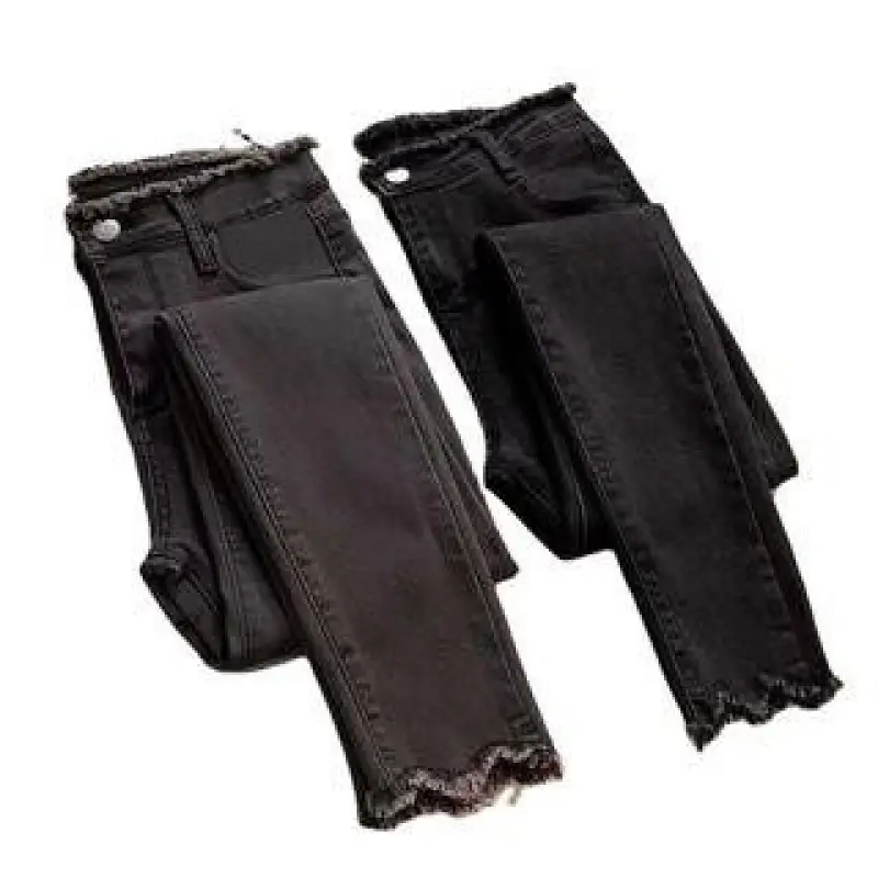 Women Black High Waist Pencil Jeans 2022 New - Image 11