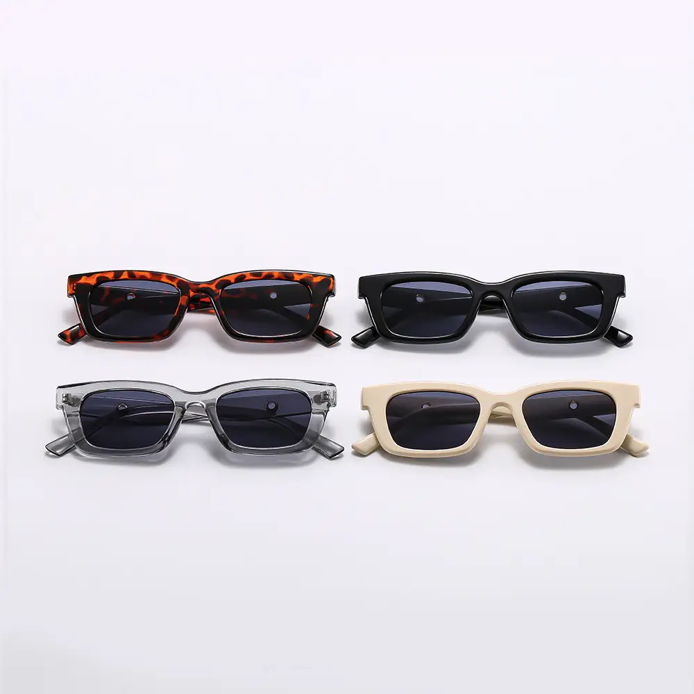Retro Square Polarized Sunglasses Black 1996 - Image 6