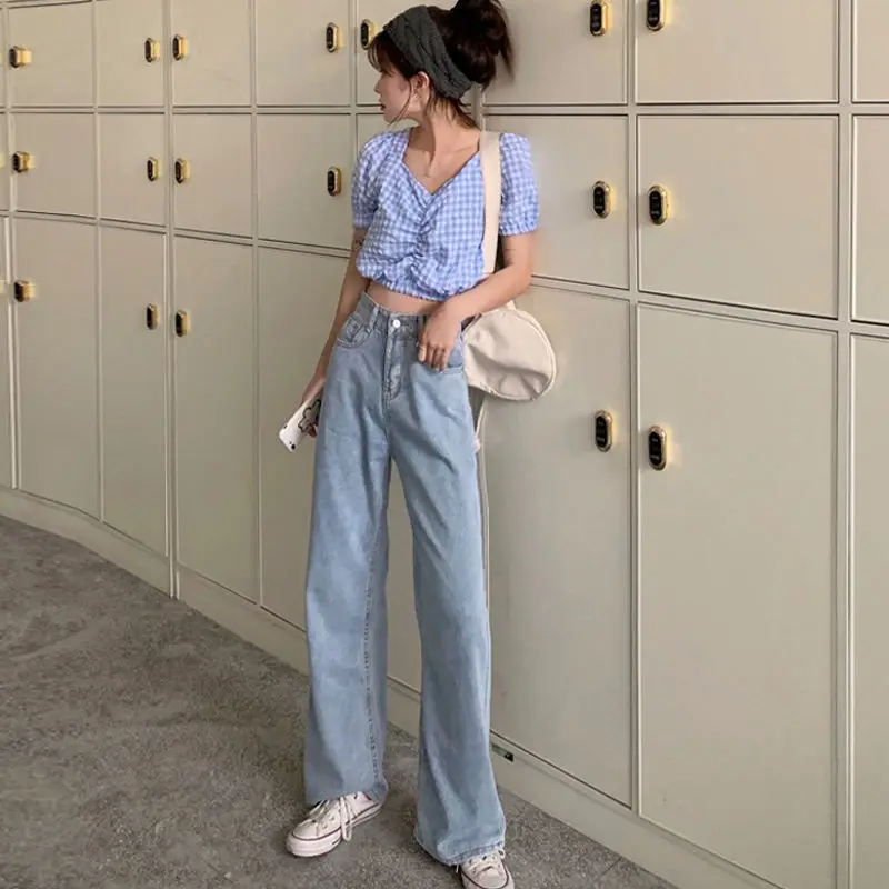 Women Jeans Retro 2020 High Waist Wide Leg Chic - Image 3
