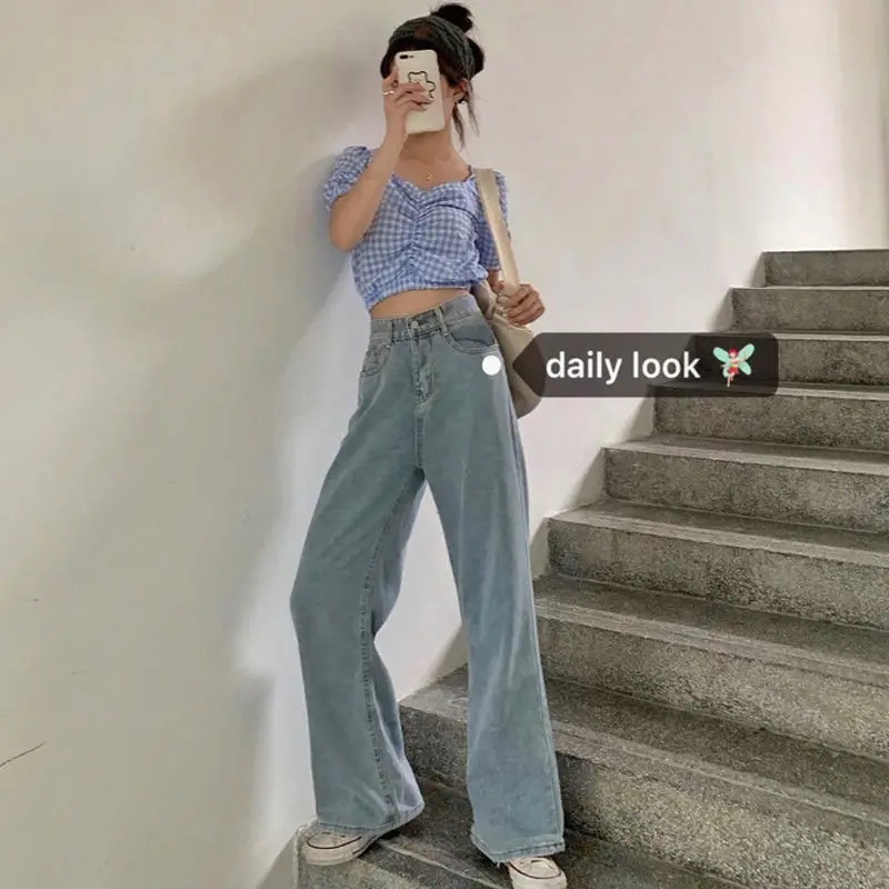 Women Jeans Retro 2020 High Waist Wide Leg Chic - Image 4
