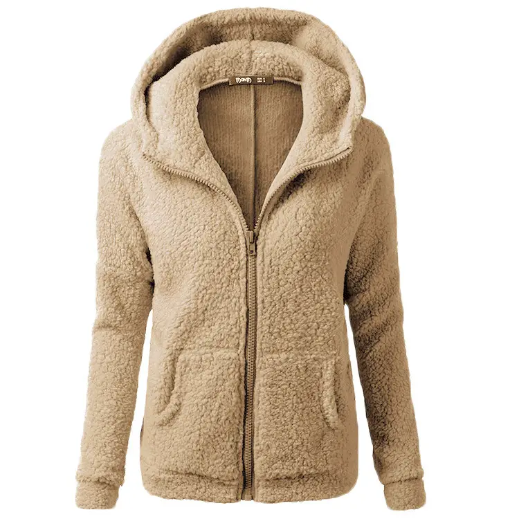 Pink Plush Hooded Jacket for Women Autumn Winter - Image 10
