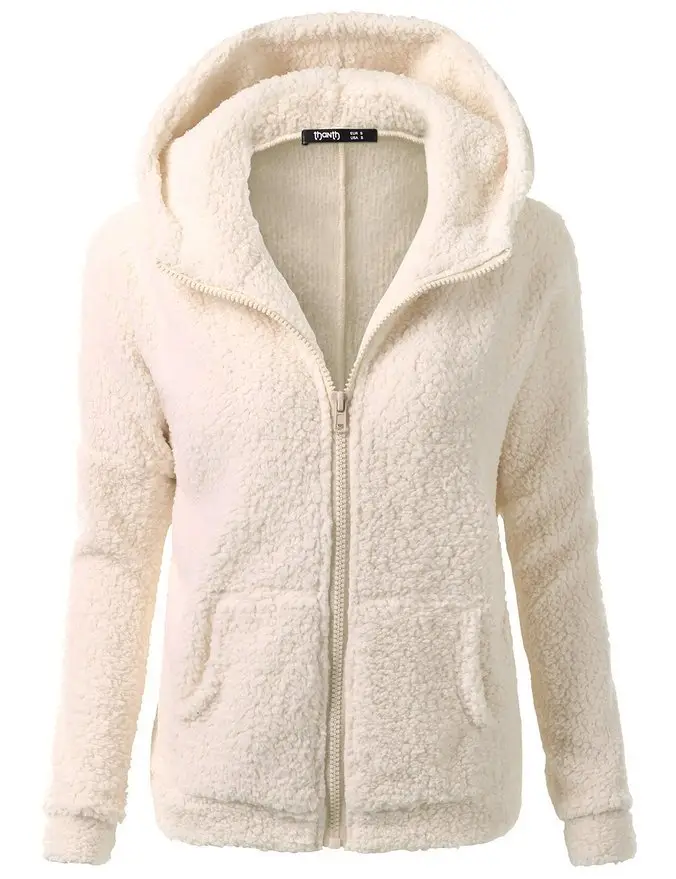 Pink Plush Hooded Jacket for Women Autumn Winter - Image 4