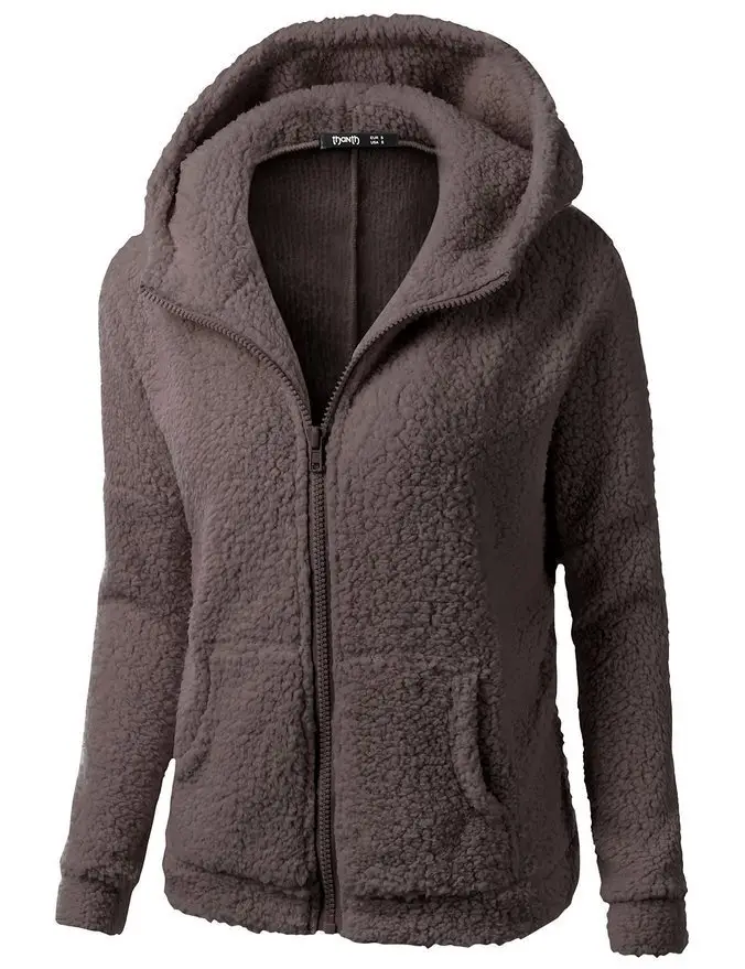 Pink Plush Hooded Jacket for Women Autumn Winter - Image 5