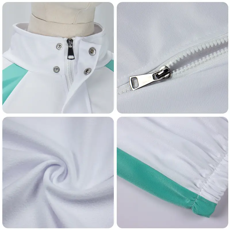 White Capri Pants with Teal Stripe for Boys - Image 4