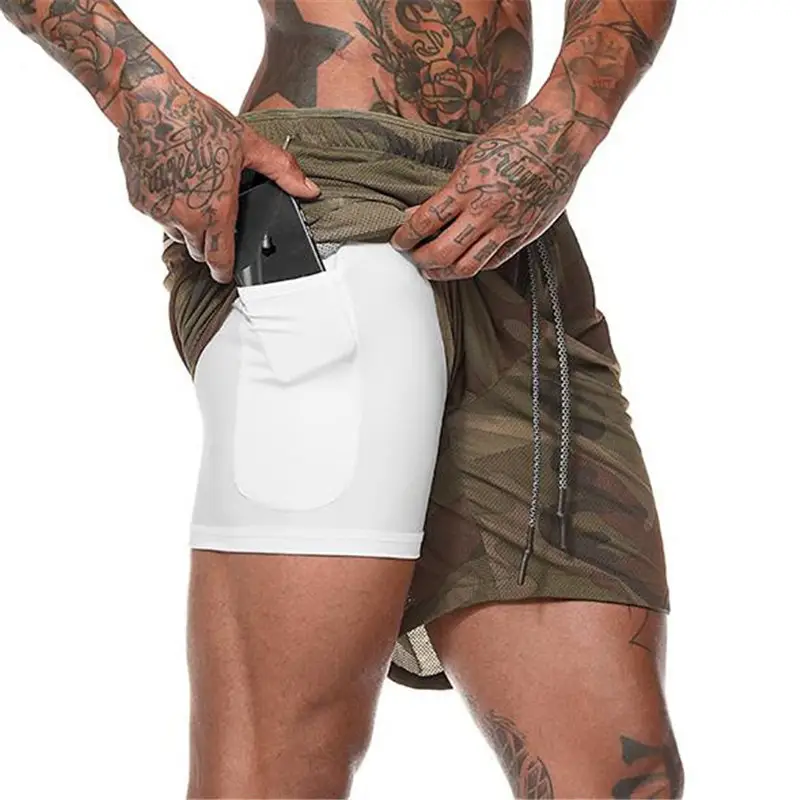 Men Camo Running Shorts with 4-Pocket Design - Image 2