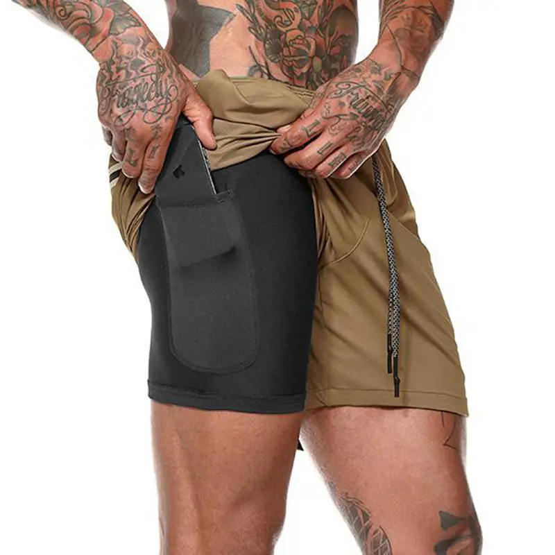 Men Camo Running Shorts with 4-Pocket Design - Image 4