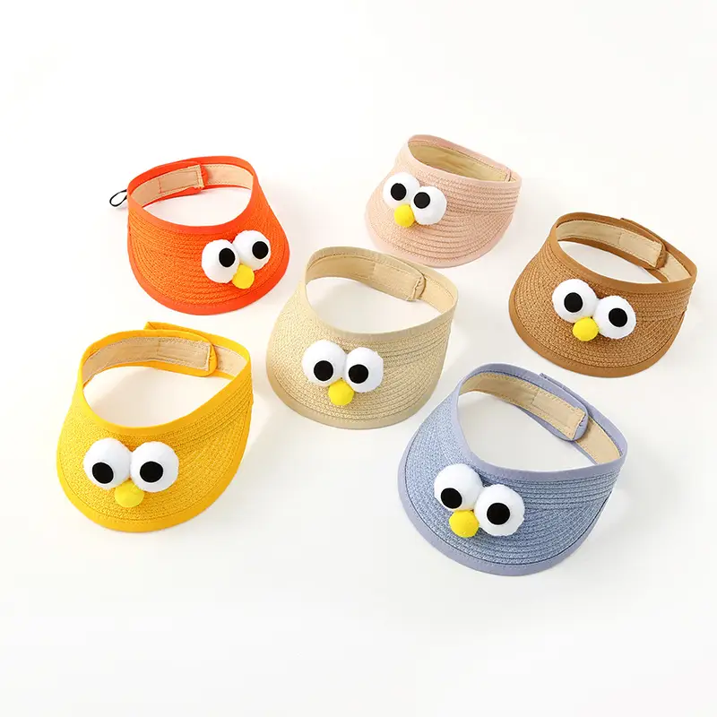 Cute Owl Sunshade Hat for Boys Girls Straw Cap