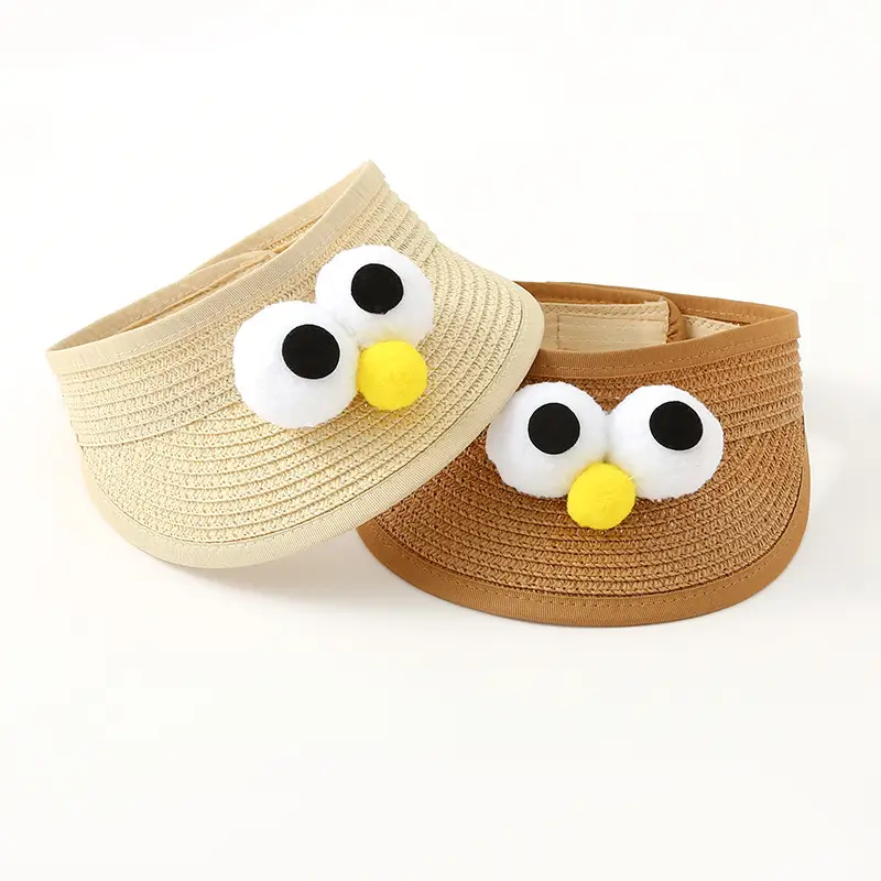 Cute Owl Sunshade Hat for Boys Girls Straw Cap