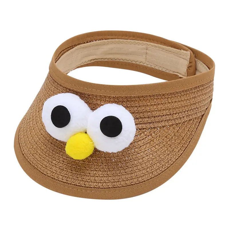 Cute Owl Sunshade Hat for Boys Girls Straw Cap