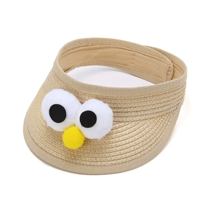 Cute Owl Sunshade Hat for Boys Girls Straw Cap