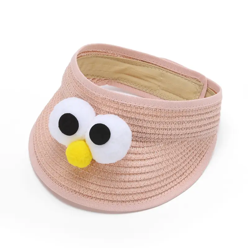 Cute Owl Sunshade Hat for Boys Girls Straw Cap