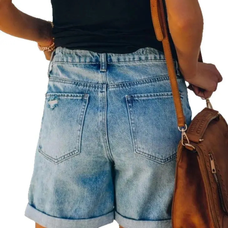 Women Denim Shorts European American Export Stock - Image 6