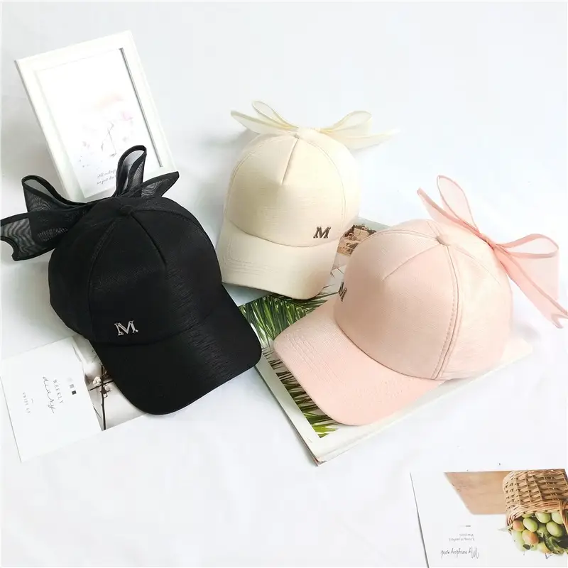 Women's Black Bow Cap Summer Korean Style Baseball Cap - Image 5