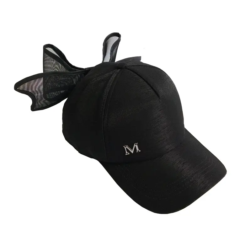 Women's Black Bow Cap Summer Korean Style Baseball Cap - Image 9
