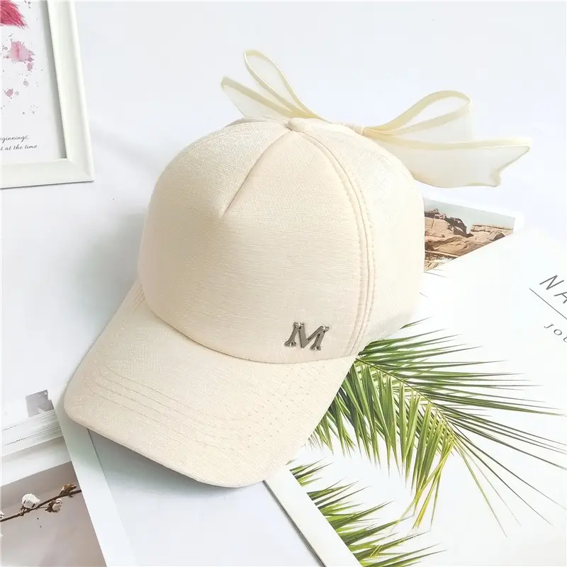 Women's Black Bow Cap Summer Korean Style Baseball Cap - Image 2